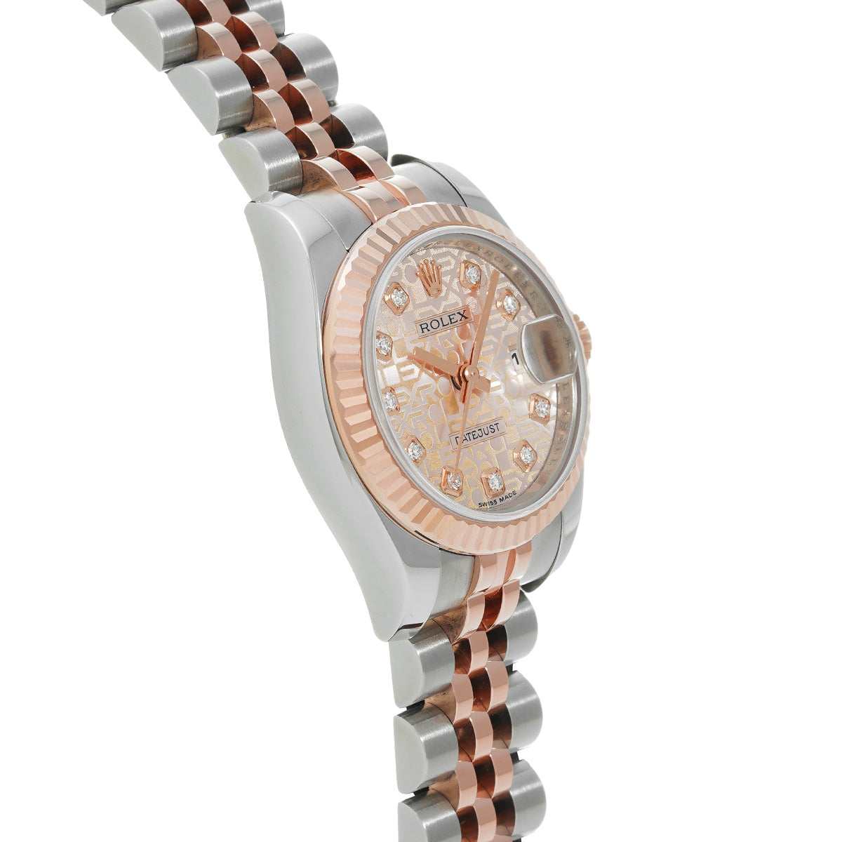 DATE JUST 179171G G (manufactured circa 2010) Pink Computer/Diamond ROLEX Ladies [Pre-Owned].