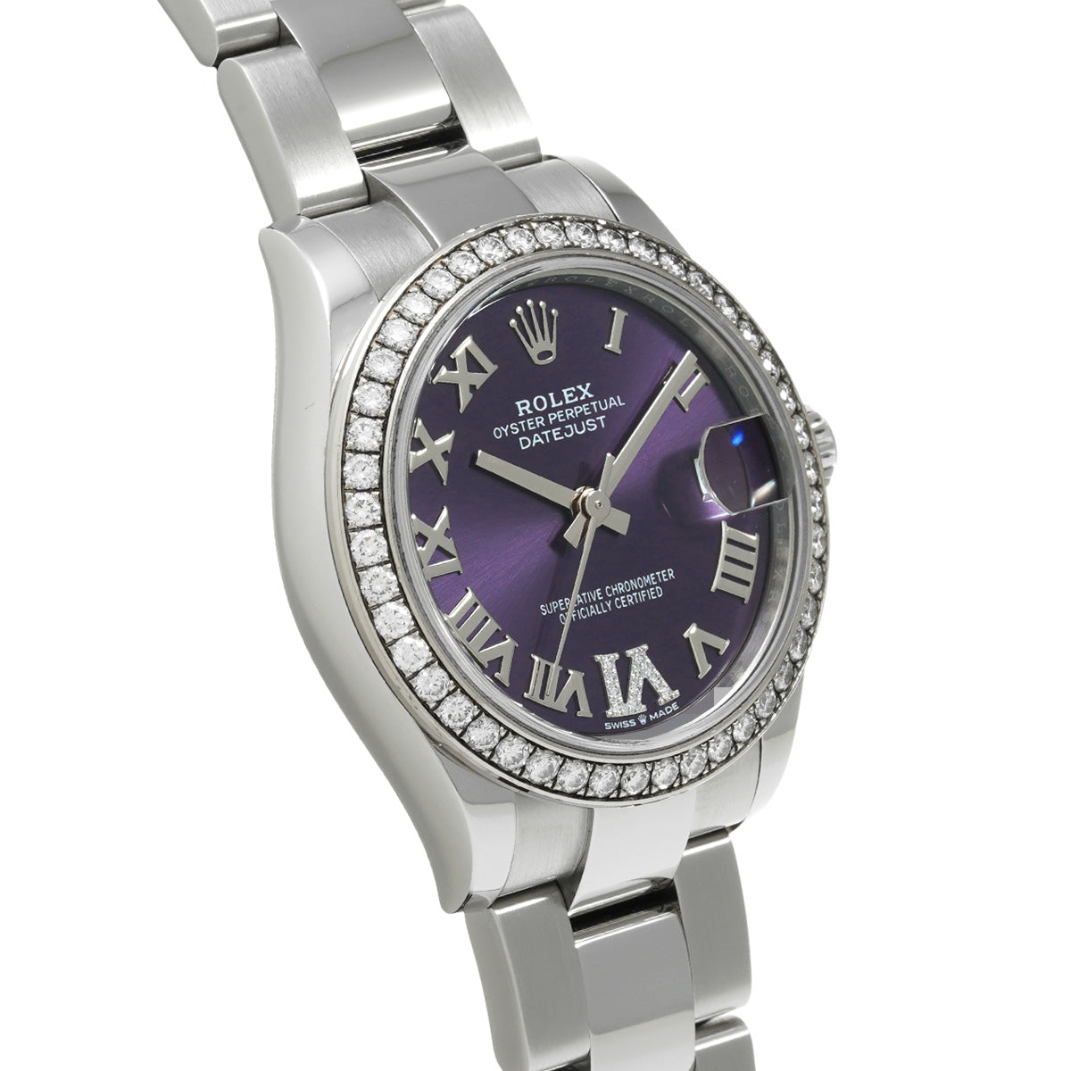 DATE JUST 31 278384RBR Random Serial Aubergine Purple/Diamond ROLEX Unisex [Pre-Owned].