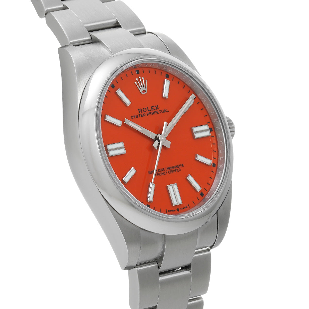 Oyster Perpetual 41 124300 Random Serial Coral Red ROLEX Men's [Pre-Owned].