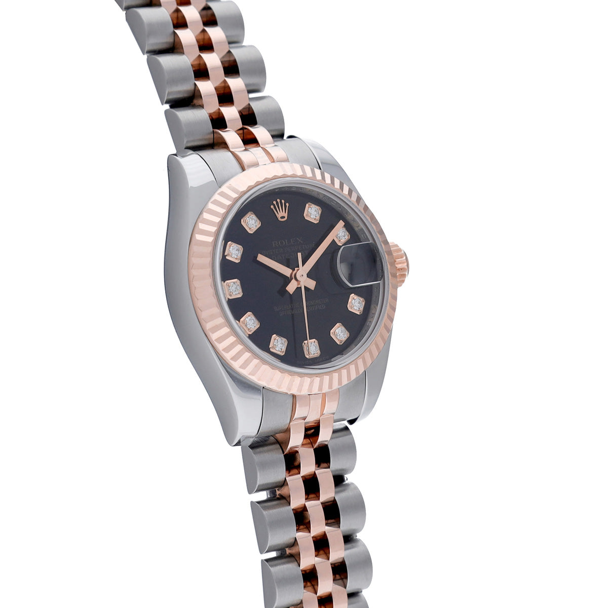 DATE JUST 179171G (manufactured circa 2005) Black/Diamond ROLEX Ladies [Pre-Owned].