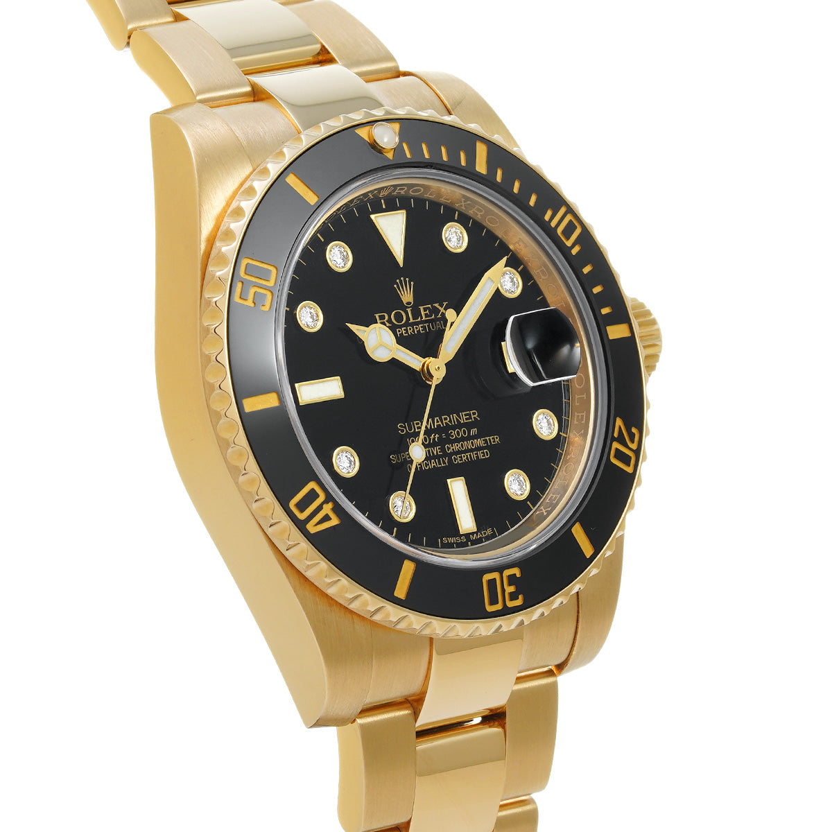 Submariner Date 116618GLN V (manufactured circa 2008) Black/Diamond ROLEX Men's [Pre-Owned].