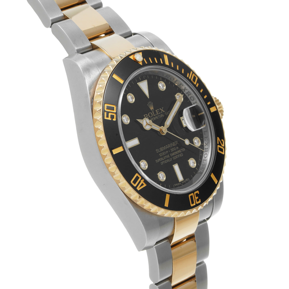 Submariner Date 116613LN Random Serial Black/Diamond ROLEX Men's [Pre-Owned].