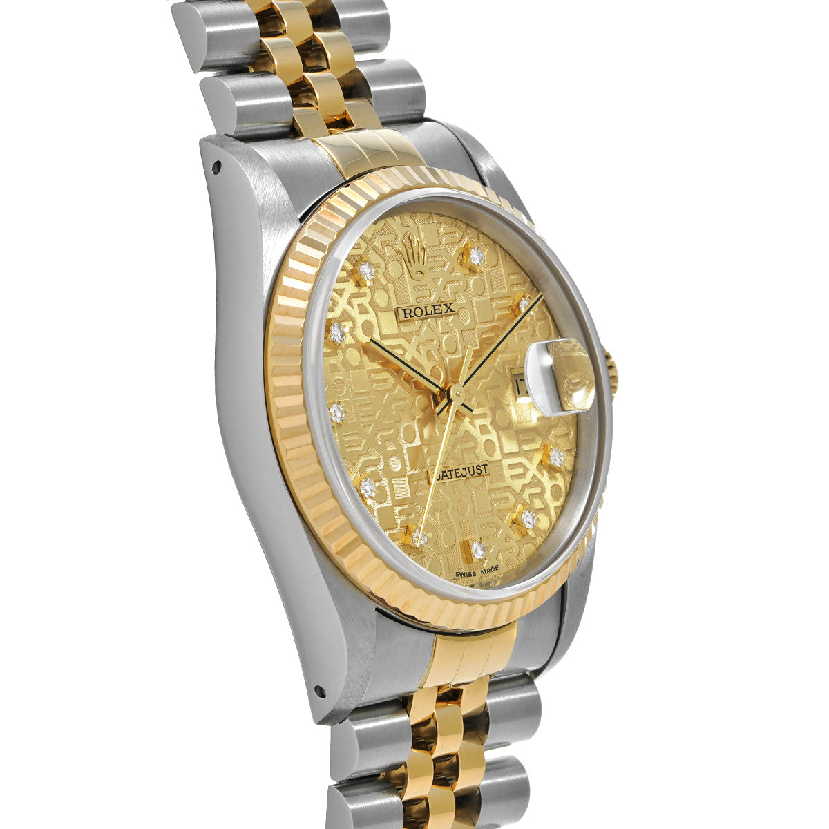 DATE JUST 16233G X (manufactured circa 1991) Champagne/Diamond ROLEX Men's [Pre-Owned].