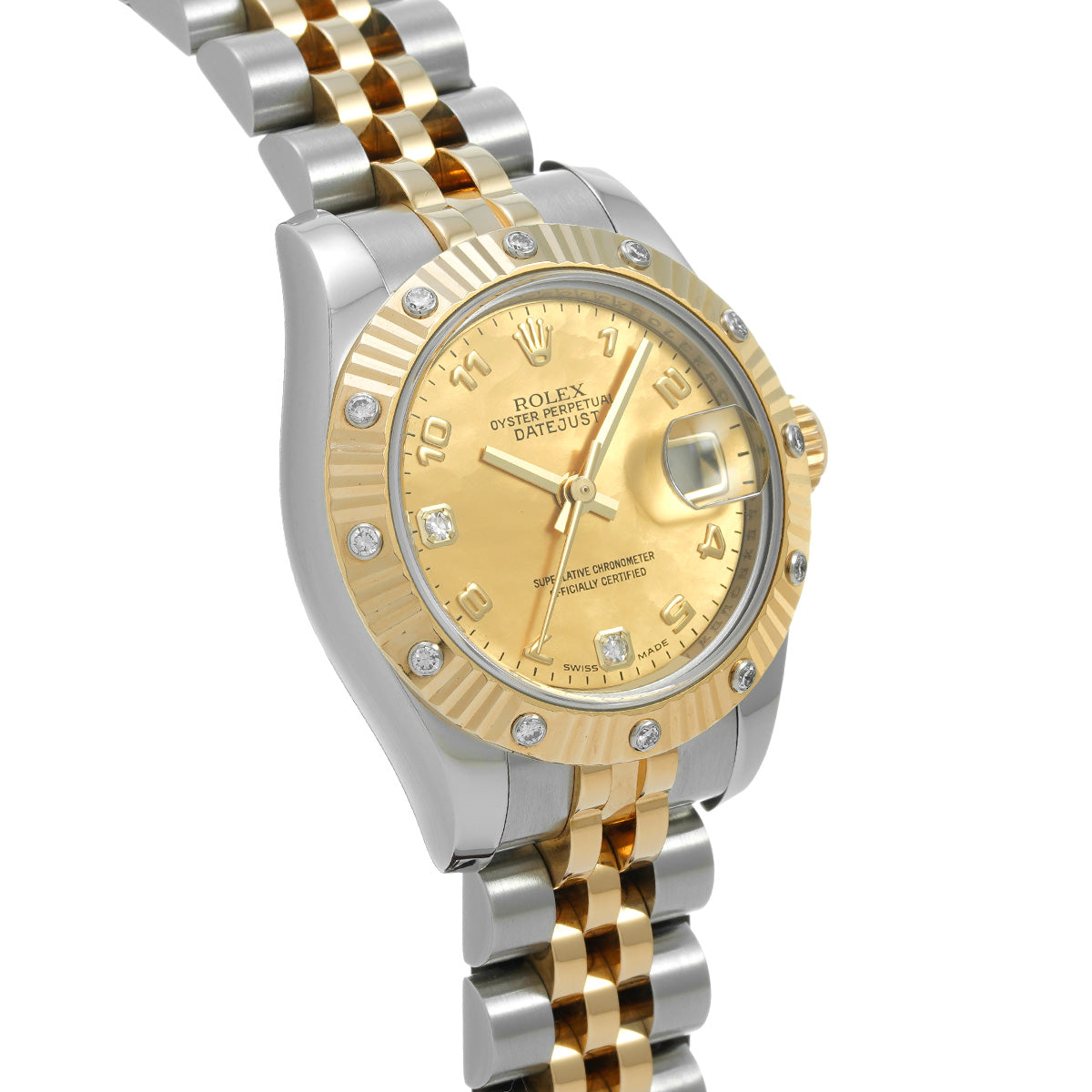 DATE JUST 179313 D (manufactured circa 2006) Yellow MOP/Diamond ROLEX Ladies [Pre-Owned].