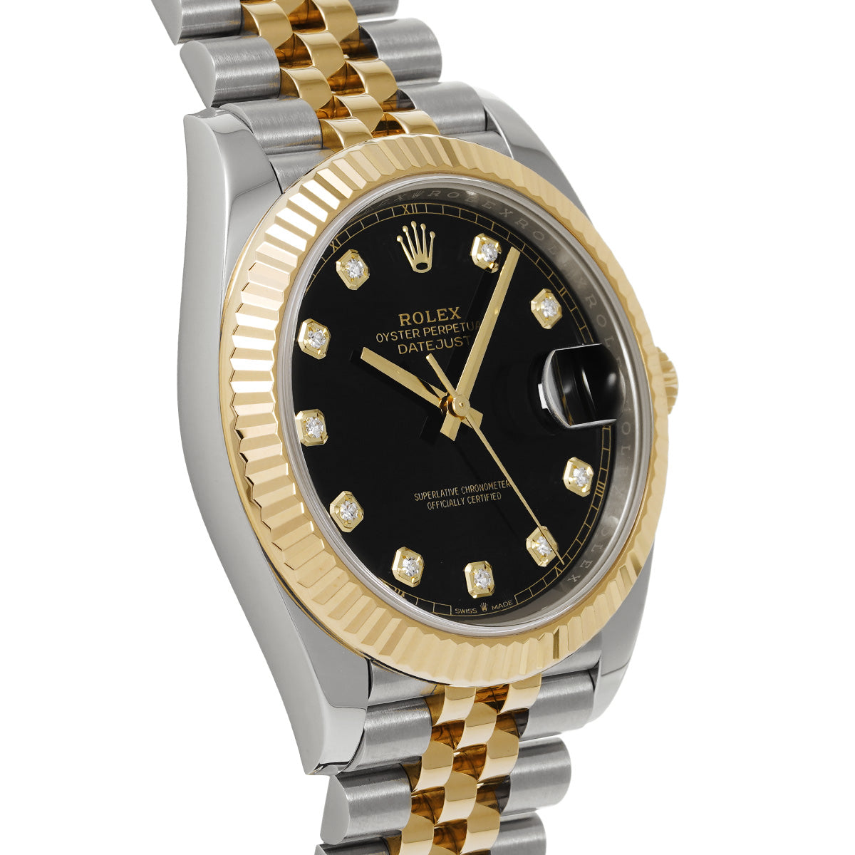 126333G Datejust 41 Random Serial Black/Diamond ROLEX Men's [Pre-Owned].