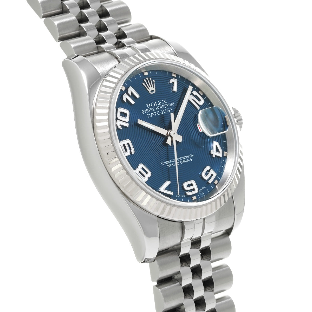 DATE JUST 116234 D (manufactured circa 2005) Blue Concentric ROLEX Men's [Pre-Owned].