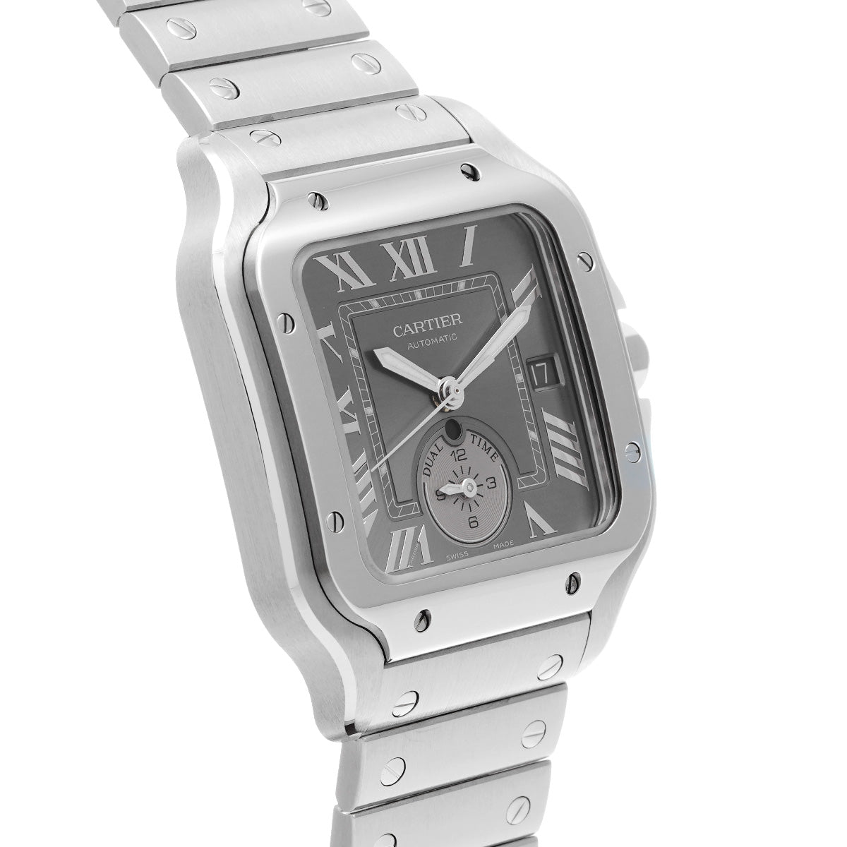 Santos de Cartier Dual Time Zone WSSA0076 Gray CARTIER Men's [Pre-Owned]