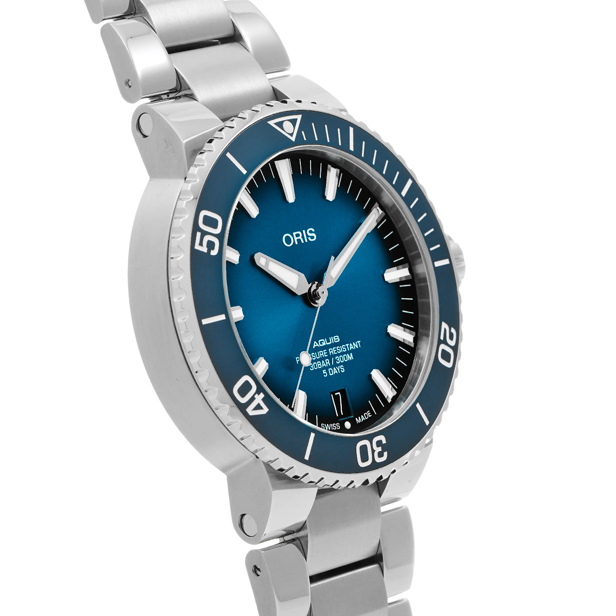 Aquis Date Caliber 400 01 400 7763 4135-07 8 24 09PEB Blue ORIS Men's [pre-owned].