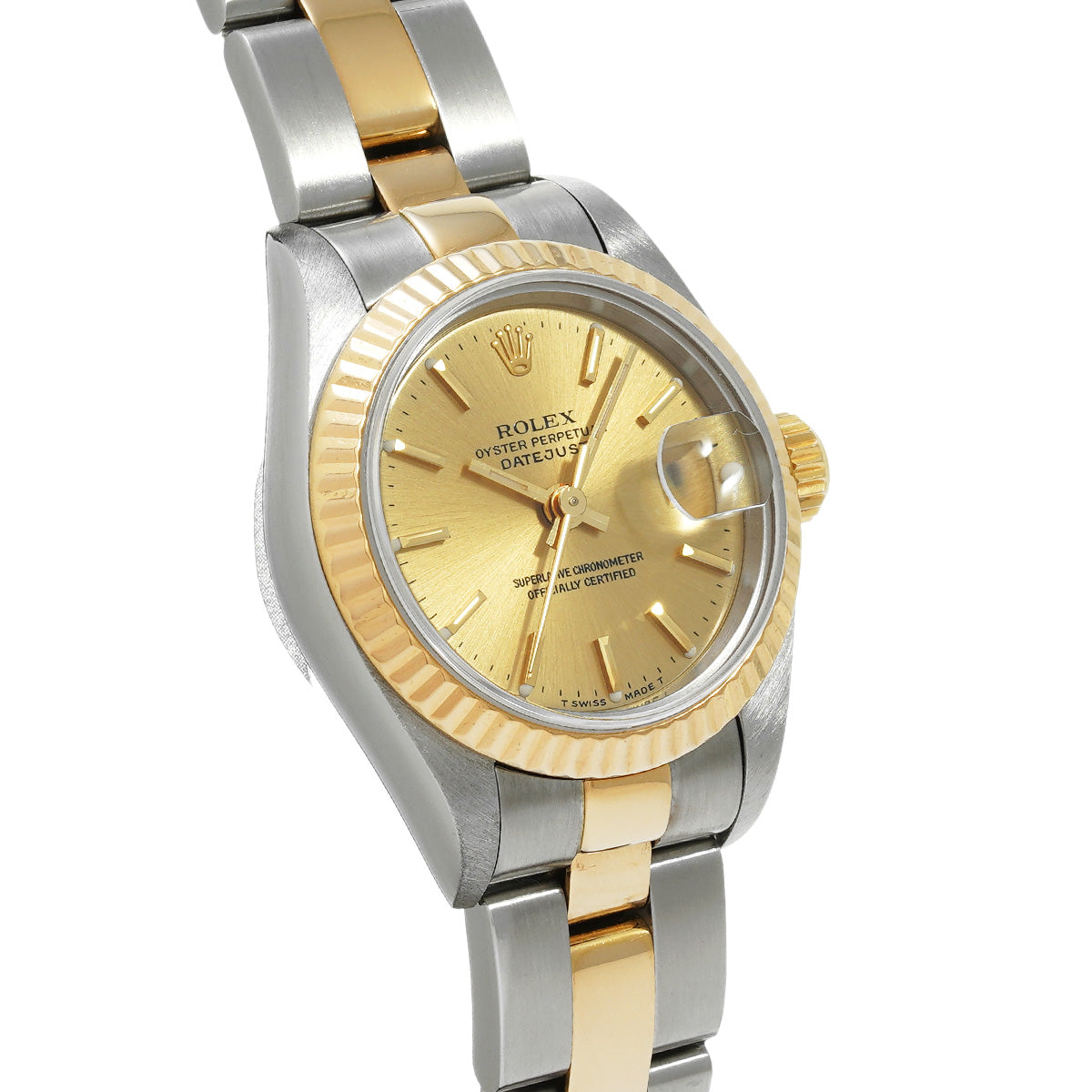 DATE JUST 69173 W (manufactured circa 1995) Champagne ROLEX Ladies [Pre-Owned].