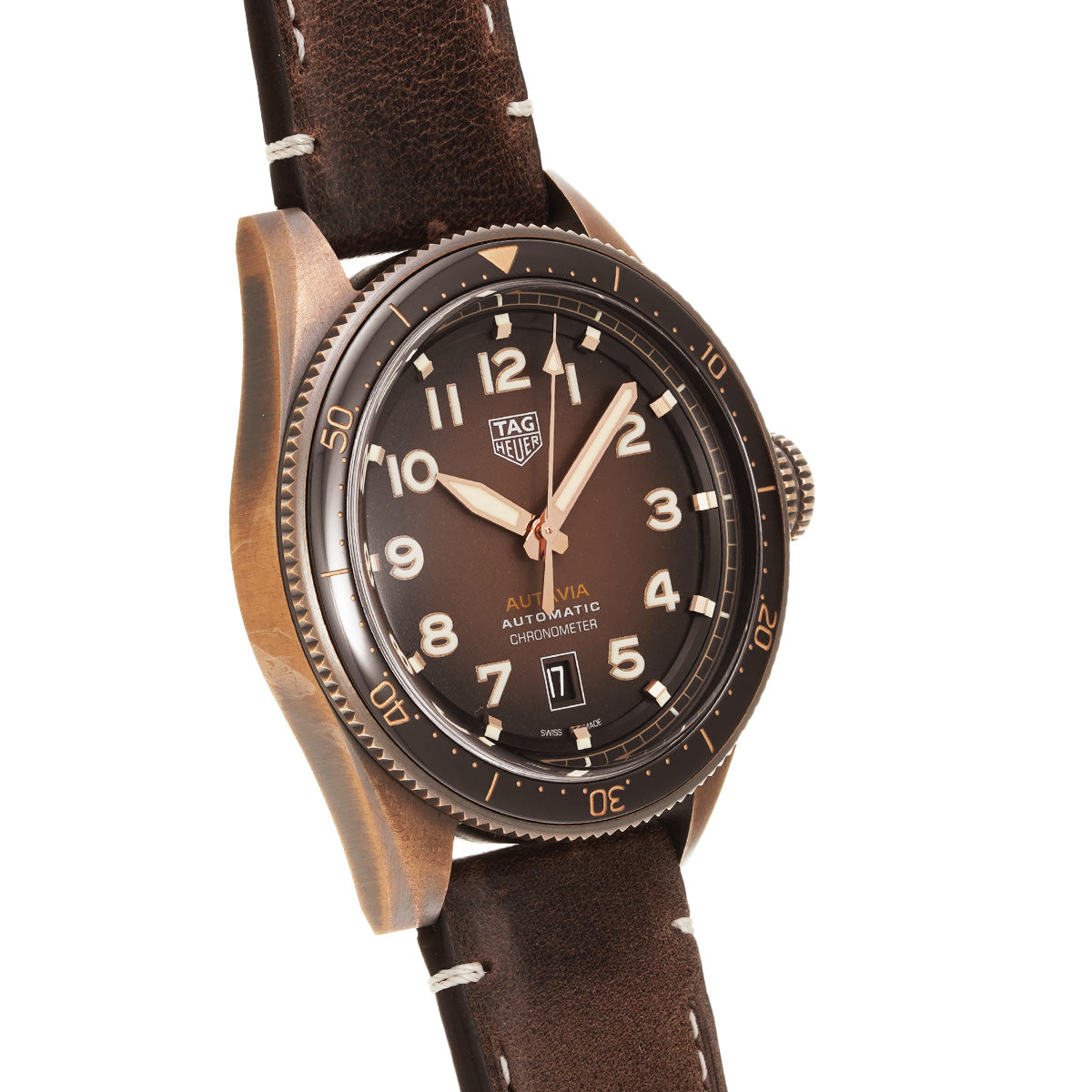 Autavia Calibre 5 COSC WBE5191.FC8276 Brown TAG HEUER Men's [Pre-Owned].
