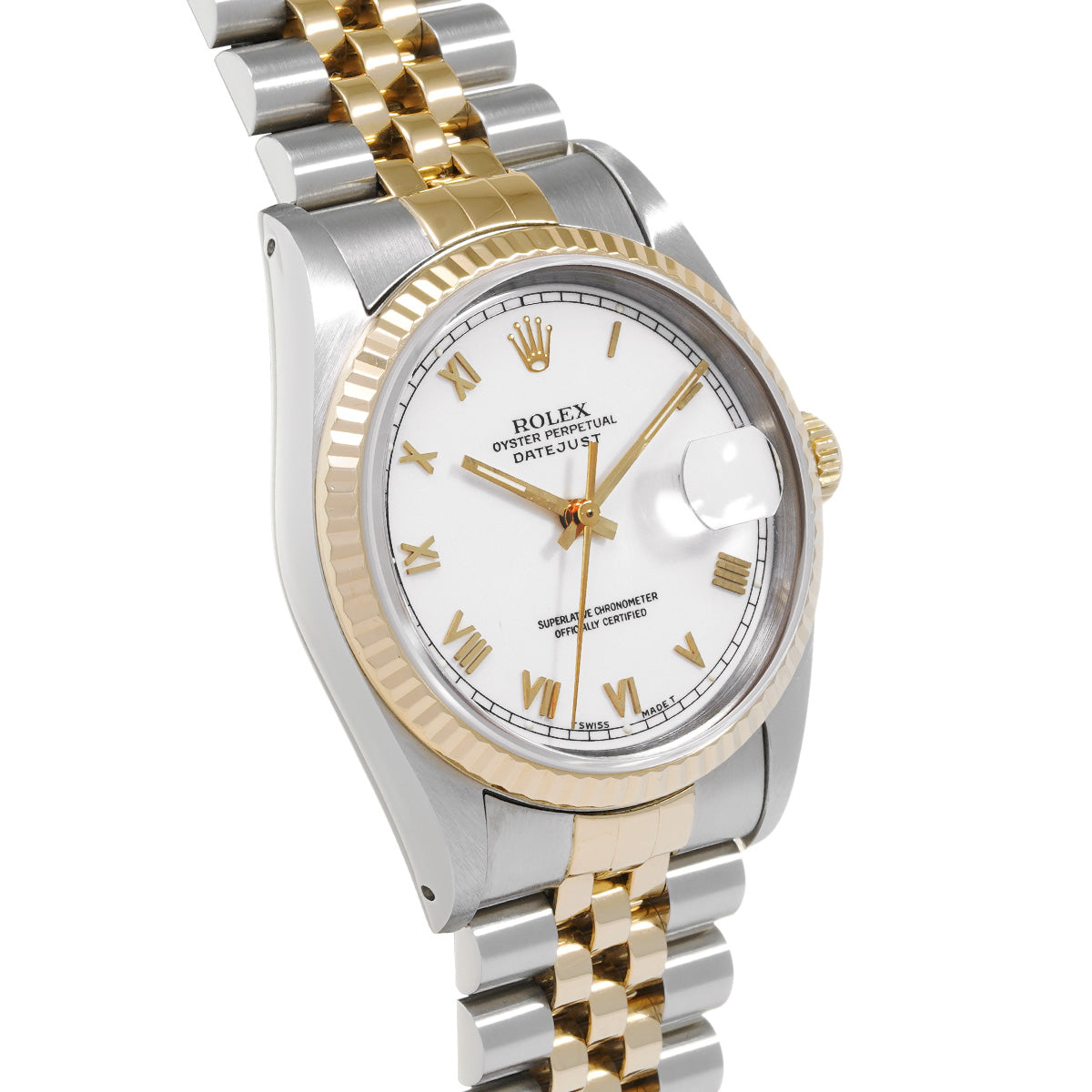 DATE JUST 16233 S (manufactured circa 1993) White ROLEX Men's [Pre-Owned].