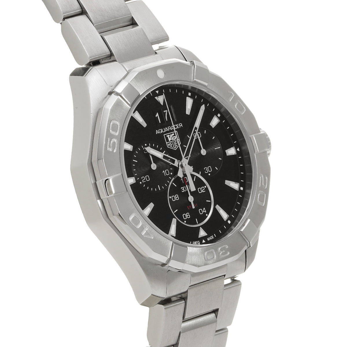 Aquaracer Quartz Chronograph CAY1110.BA0927 Black TAG HEUER Men's [Pre-Owned]