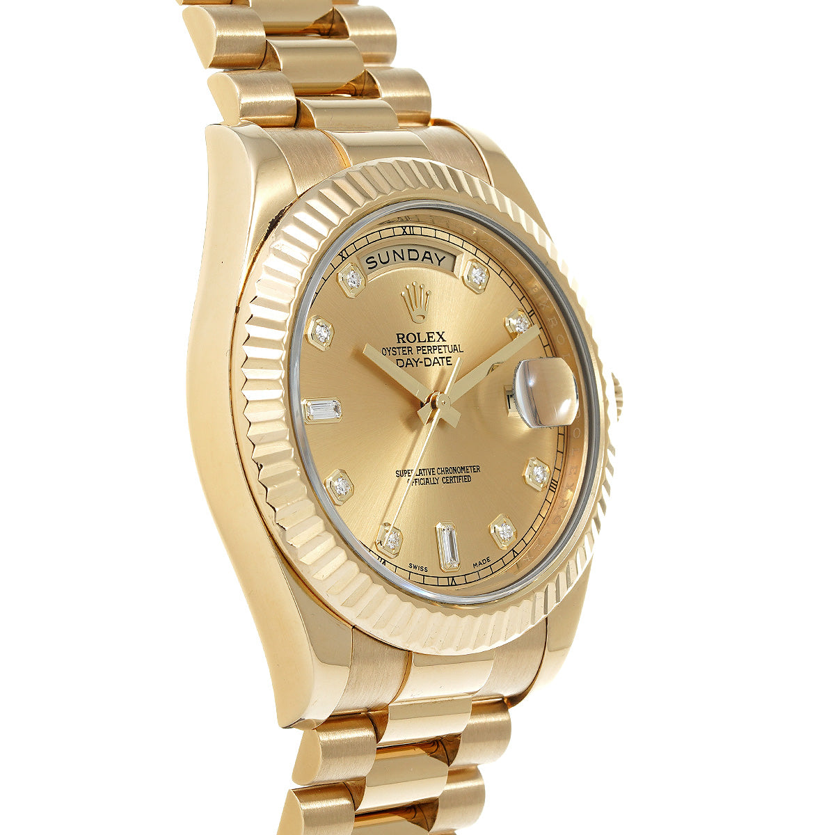 Day-Date II 218238A M (manufactured circa 2007) Champagne/Diamond ROLEX Men's [Pre-Owned].