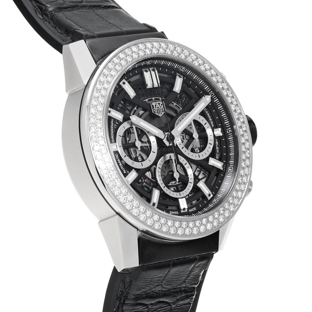 CARRERA Calibre Heuer 02 Chronograph CBG2A12.FC6450 Black TAG HEUER Men's [Pre-Owned].
