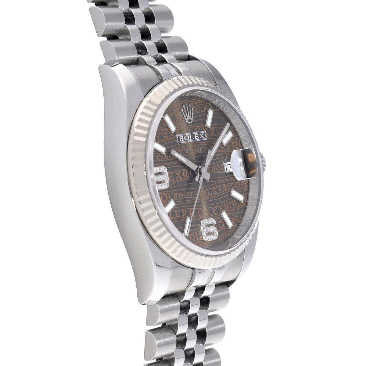 DATE JUST 116234 Random Serial Brown/Diamond ROLEX Men's [Pre-Owned].