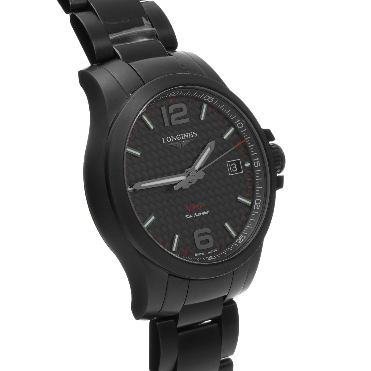 Conquest V.H.P L3.716.2.66.6 Black LONGINES Men's [Pre-Owned].
