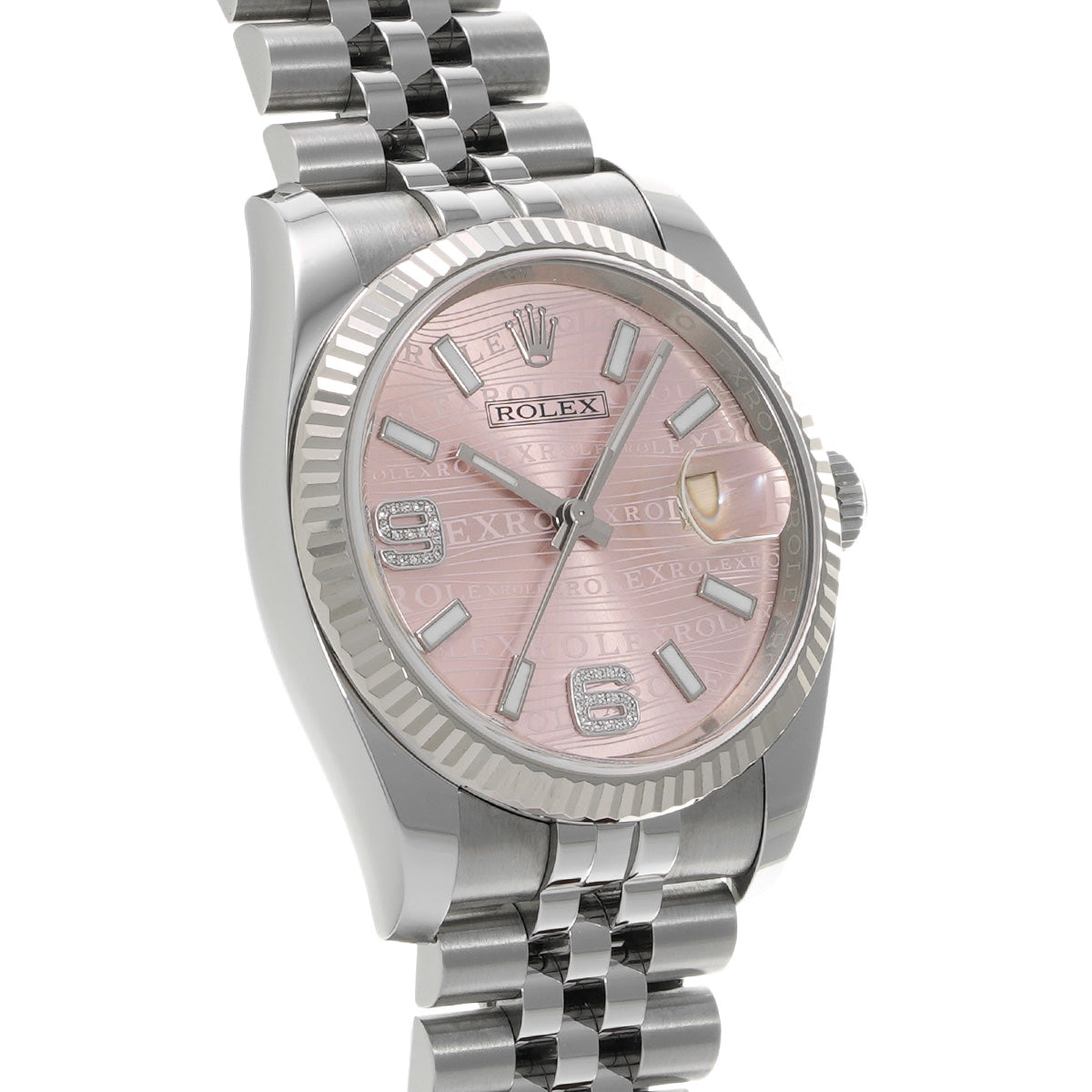 DATE JUST 116234 Random Serial Pink Wave/Diamond ROLEX Men's [Pre-Owned].