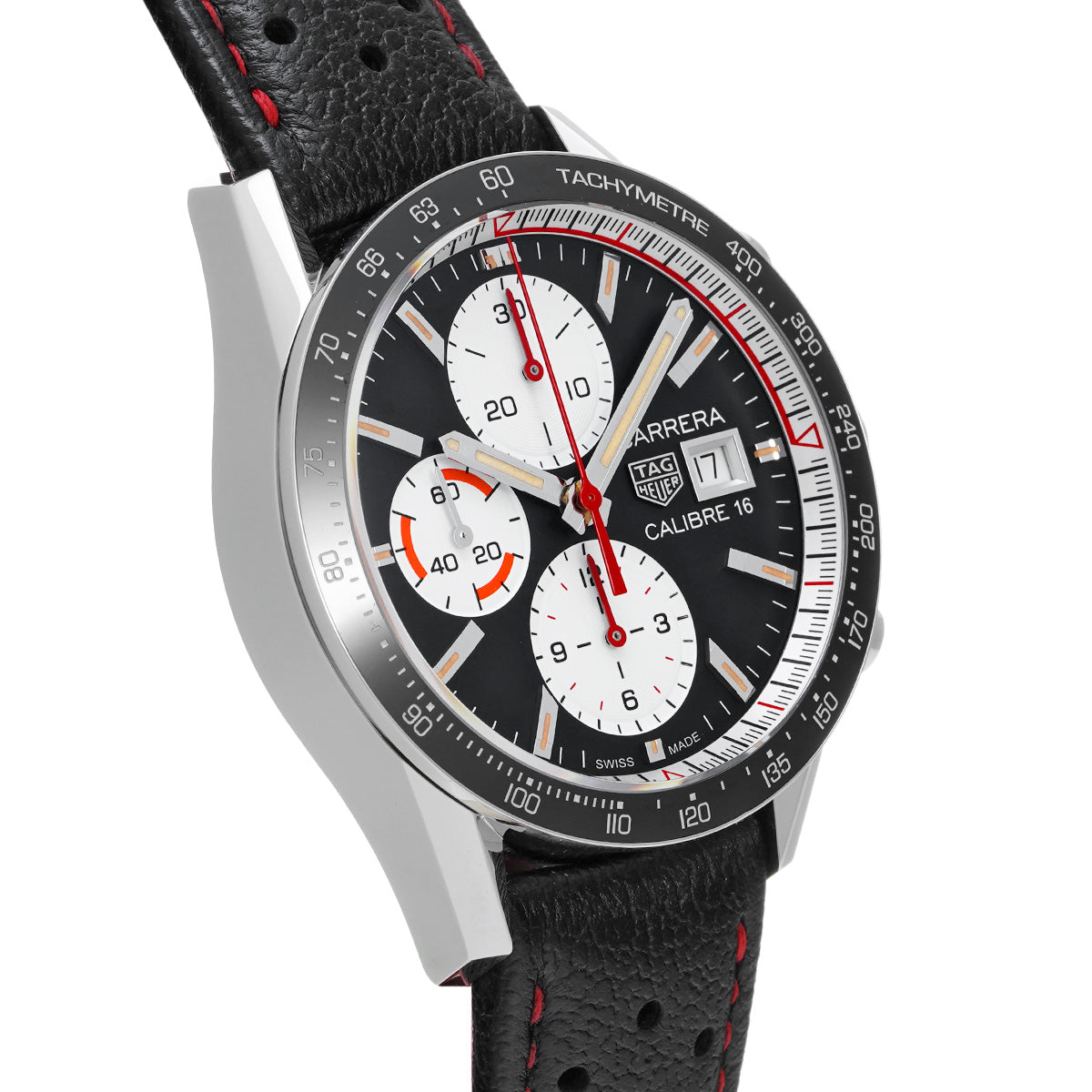 CARRERA Calibre 16 Chronograph CV201AP.FC6429 Black/White TAG HEUER Men's [Pre-Owned]