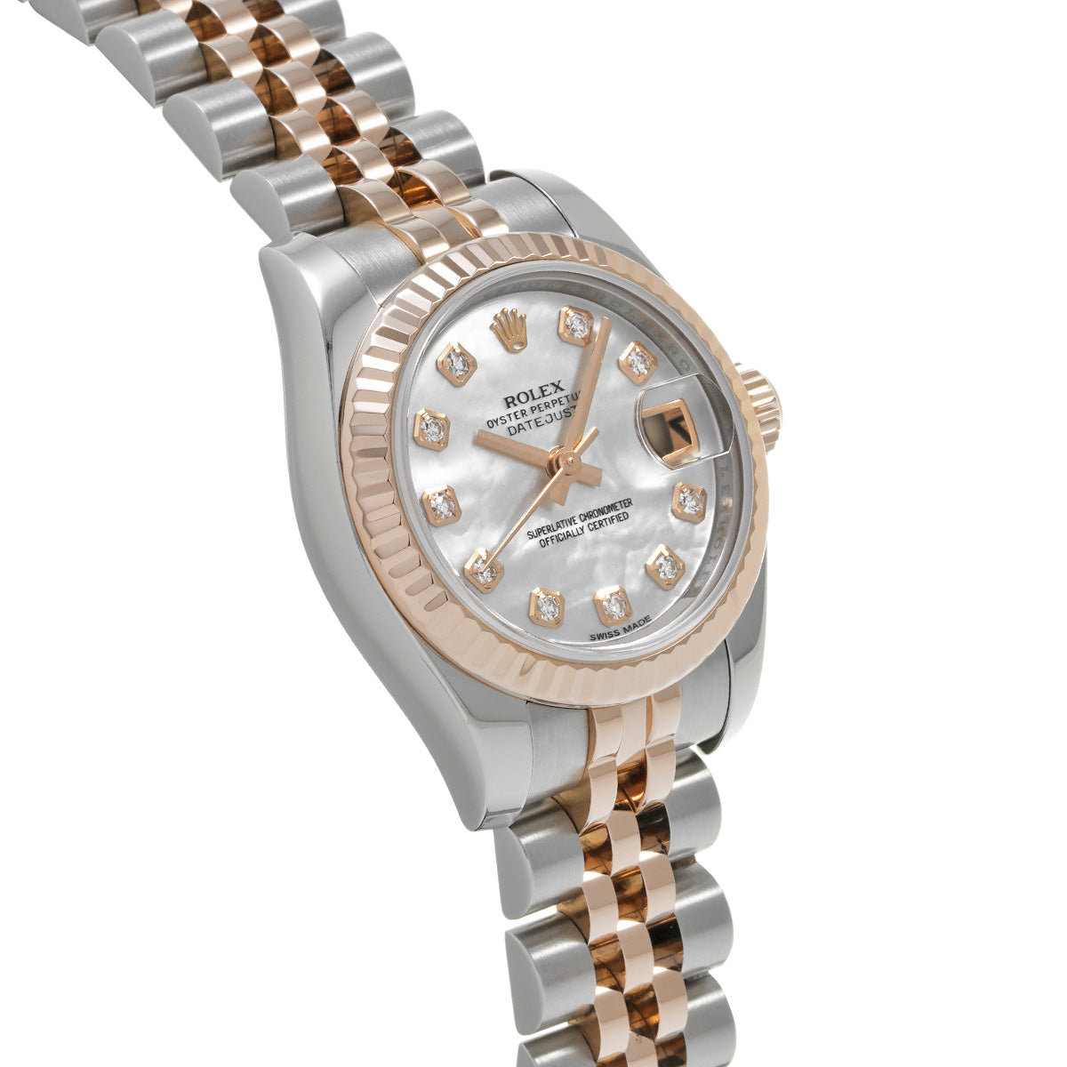 DATE JUST 179171G Random Serial White MOP/Diamond ROLEX Ladies [Pre-Owned].