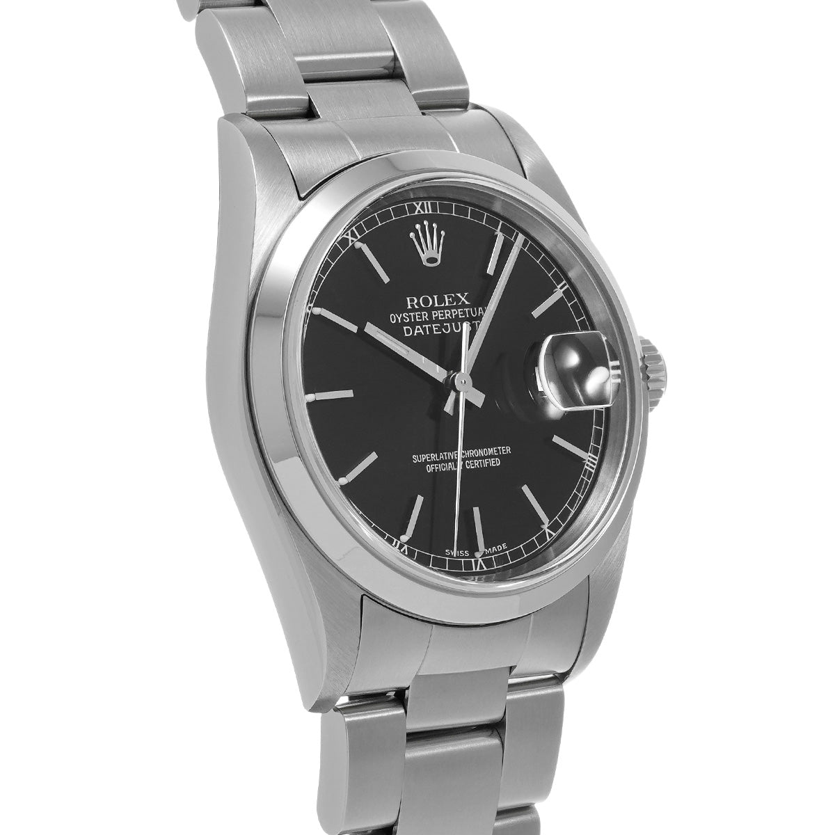 DATE JUST 16200 F (manufactured circa 2003) Black ROLEX Men's [Pre-Owned].
