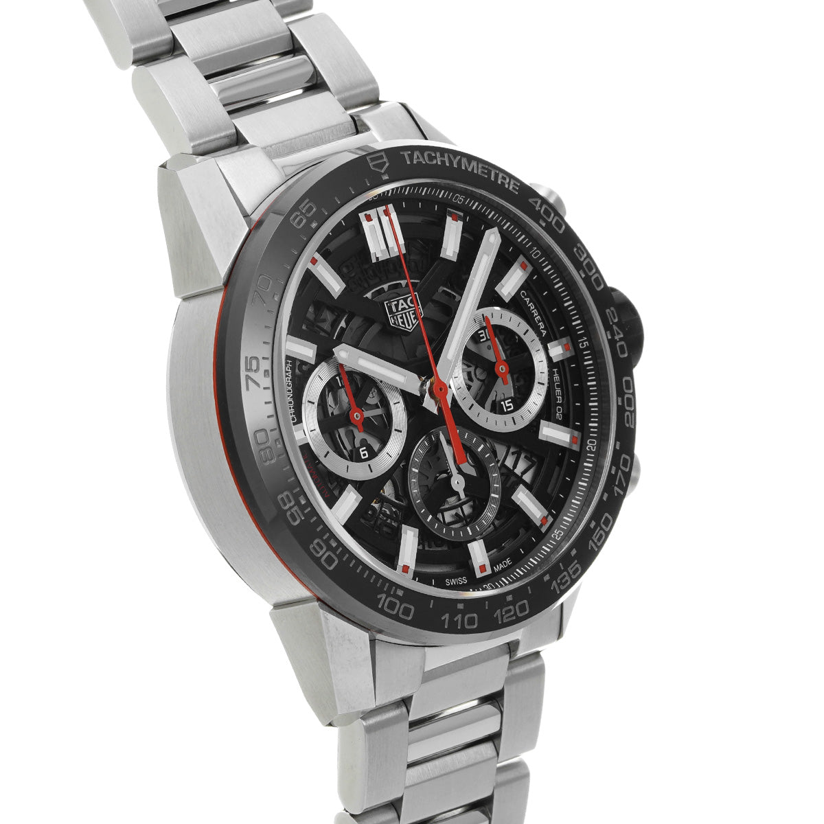 CARRERA Calibre Heuer 02 Chronograph CBG2010.BA0662 Black TAG HEUER Men's [Pre-Owned].