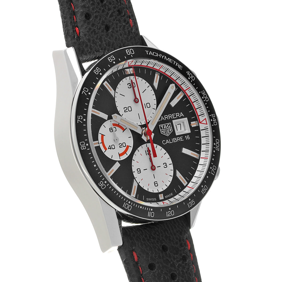 CARRERA Calibre 16 Chronograph CV201AP.FC6429 Black/White TAG HEUER Men's [Pre-Owned]