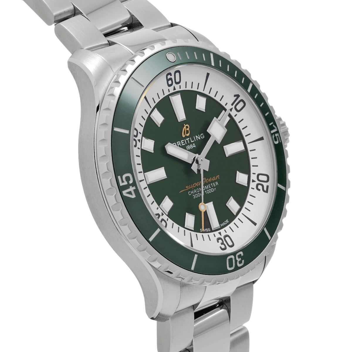 Super Ocean Automatic 44 A17376A31L1A1 Green BREITLING Men's [Pre-Owned].