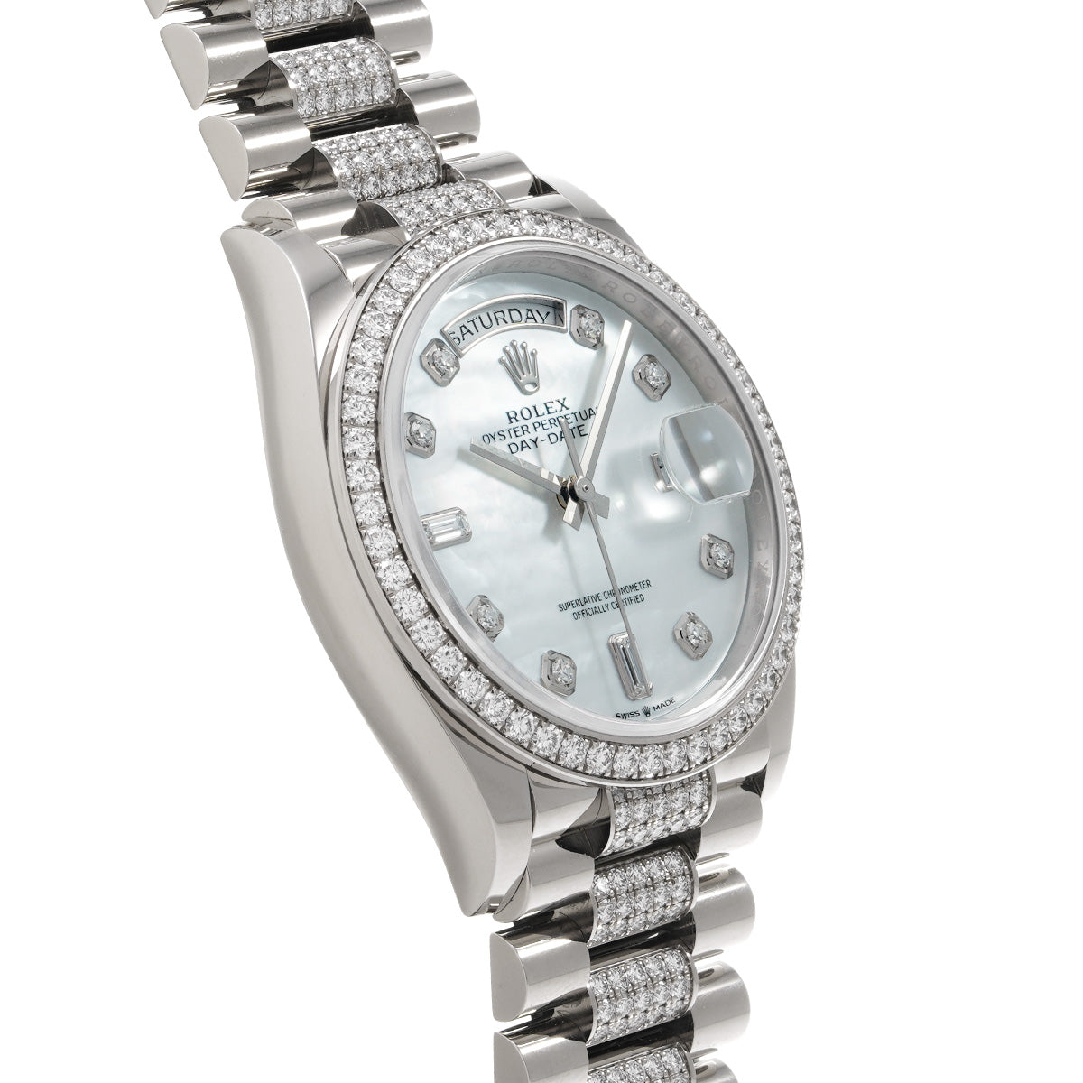 Day Date 36 128349RBR White MOP/Diamond ROLEX Men's [Pre-Owned].