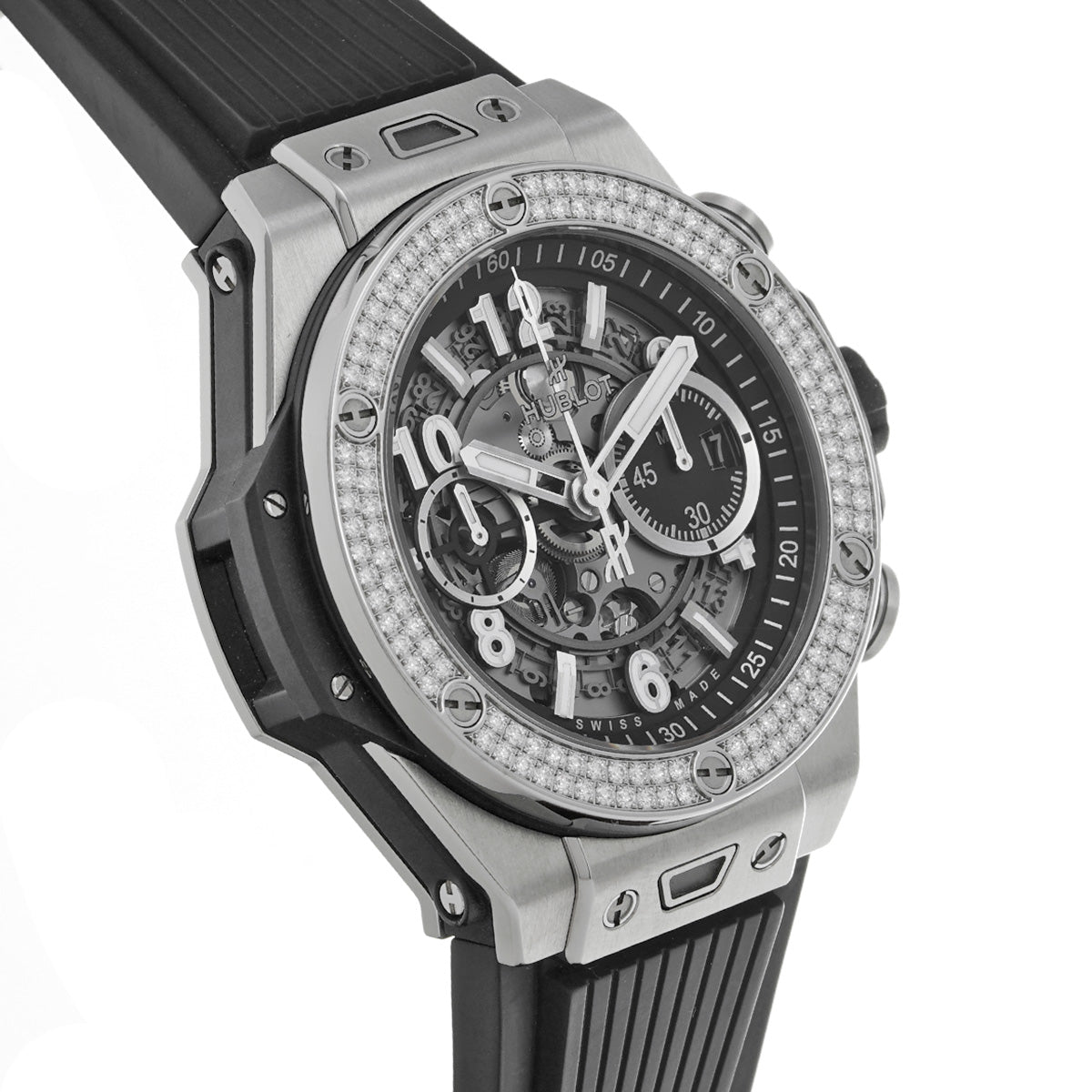 Big Bang Unico Titanium Diamond 421.NX.1170.RX.1104 Black Skeleton HUBLOT Men's [Pre-owned]