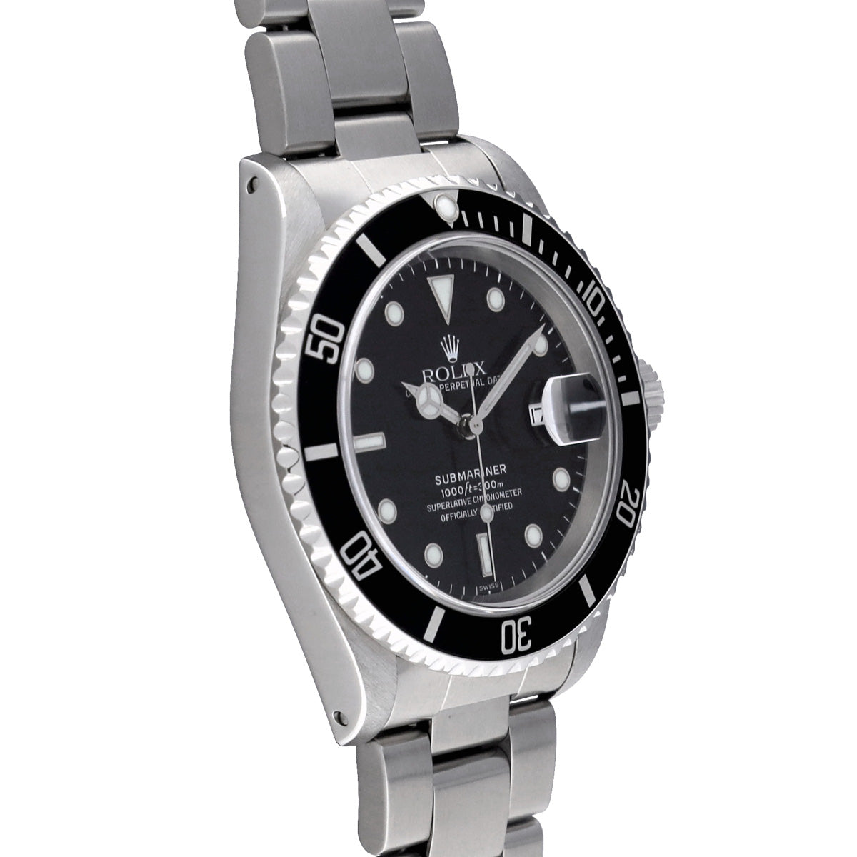 Submariner Date 16610 T (manufactured circa 1997) Black ROLEX Men's [Pre-Owned].