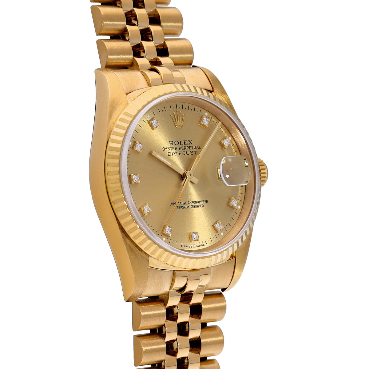 DATE JUST 16238G X (manufactured circa 1993) Champagne/Diamond ROLEX Men's [Pre-Owned].