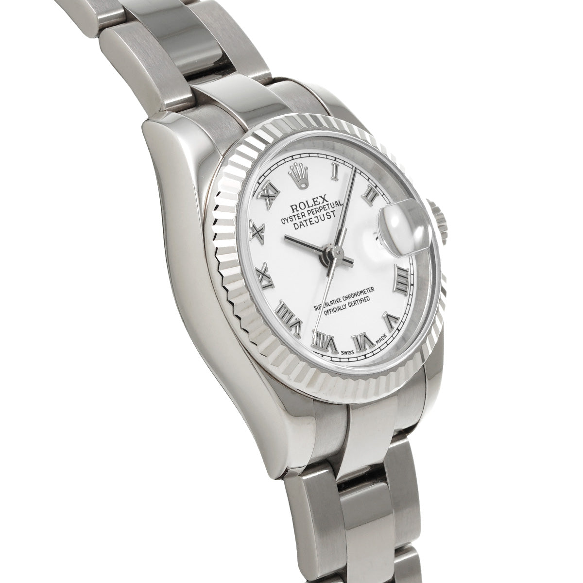 DATE JUST 179179 K (manufactured circa 2001) White ROLEX Ladies [Pre-Owned].