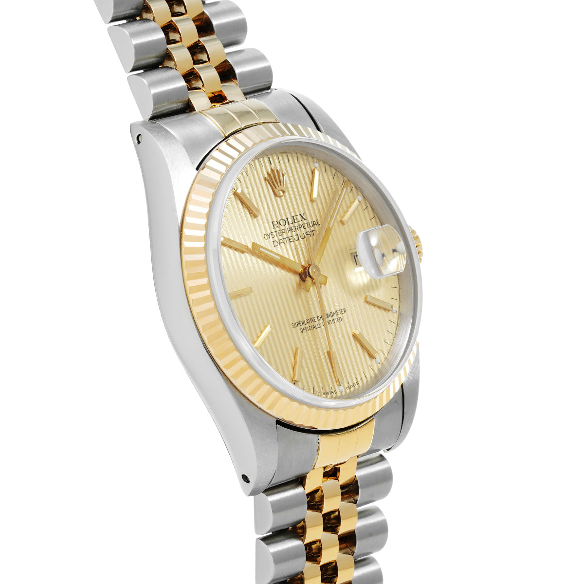 Datejust 16233 R (manufactured circa 1987) Champagne Tapestry ROLEX Men's [Pre-Owned].