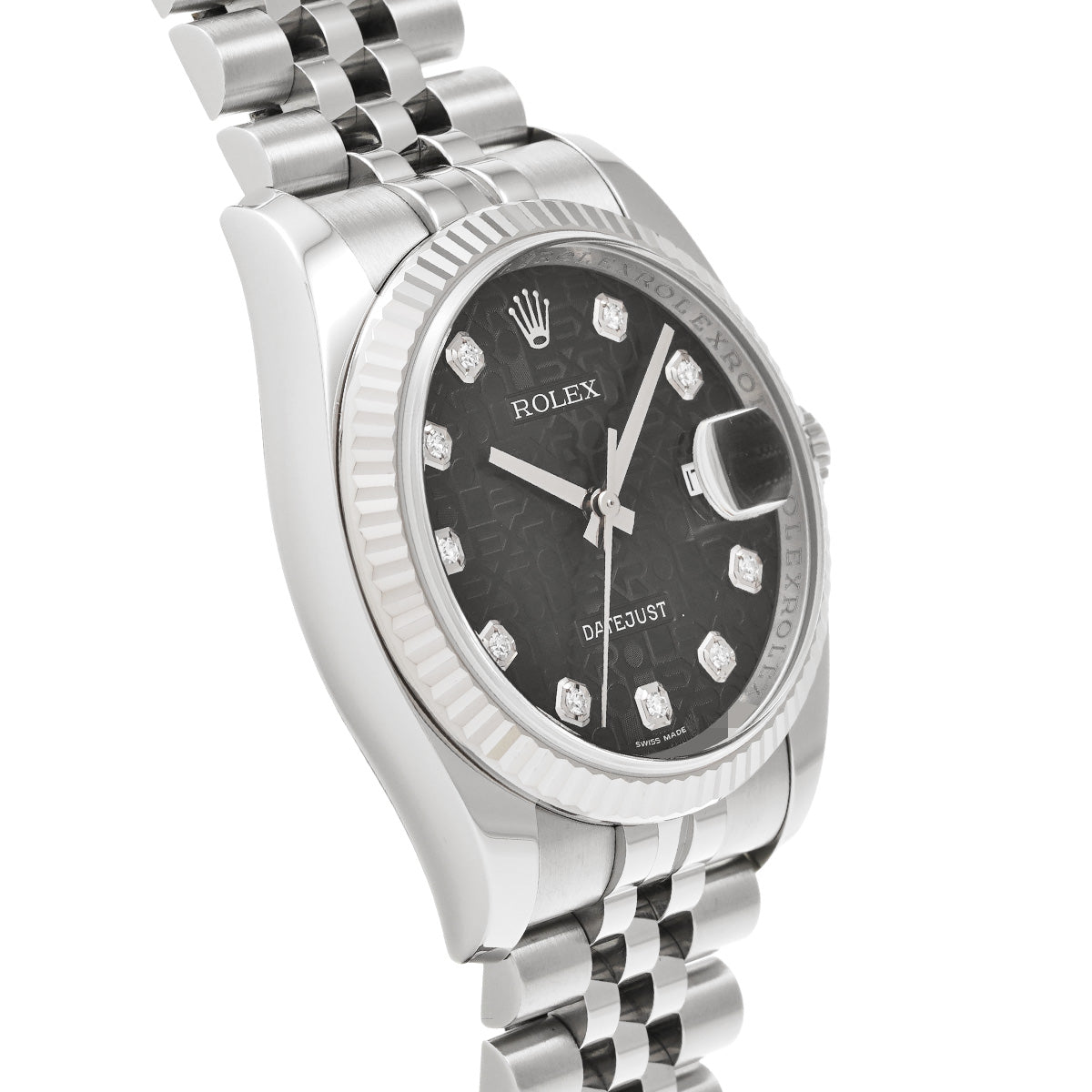 DATE JUST 116234G Random Serial Black Computer/Diamond ROLEX Men's [Pre-Owned].