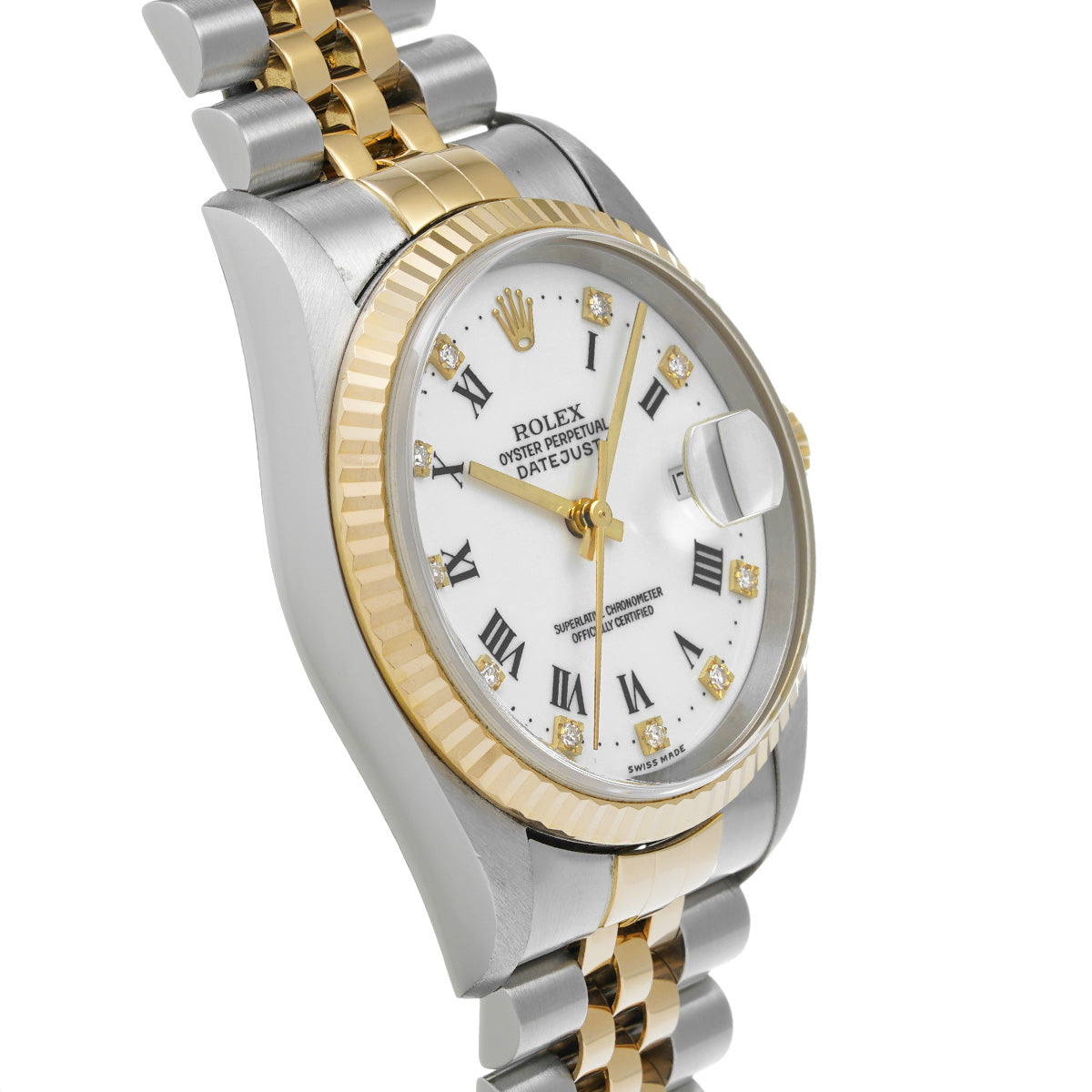 DATE JUST 16233G U No. (manufactured circa 1997) White/Diamond ROLEX Men's [Pre-Owned].