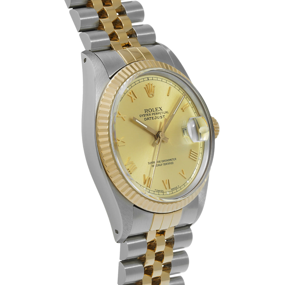 DATE JUST 16013 98th (manufactured circa 1986) Champagne ROLEX Men's [Pre-Owned].