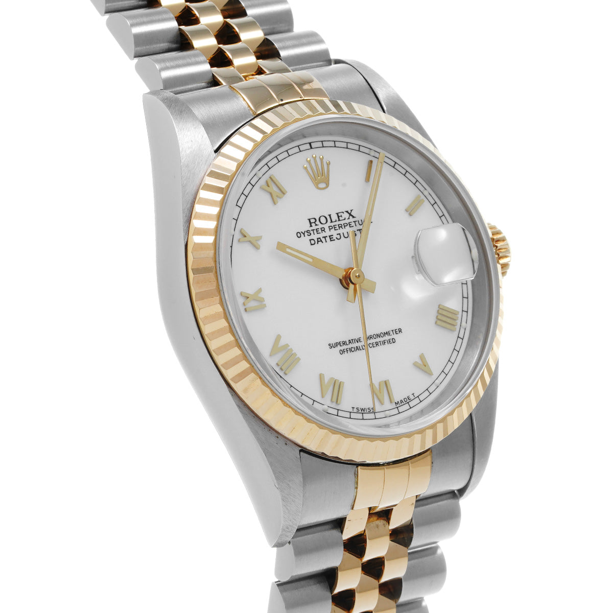 DATE JUST 16233 S (manufactured circa 1993) White ROLEX Men's [Pre-Owned].