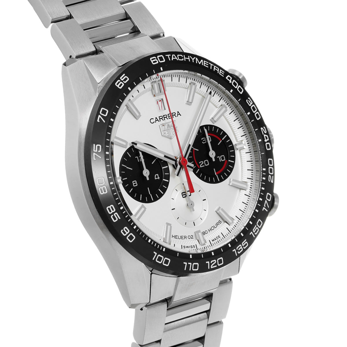 CARRERA CALIBRE HEUER 02 Sport Chronograph 160th CBN2A1D.BA0643 Silver/Black TAG HEUER Men's [Pre-Owned].