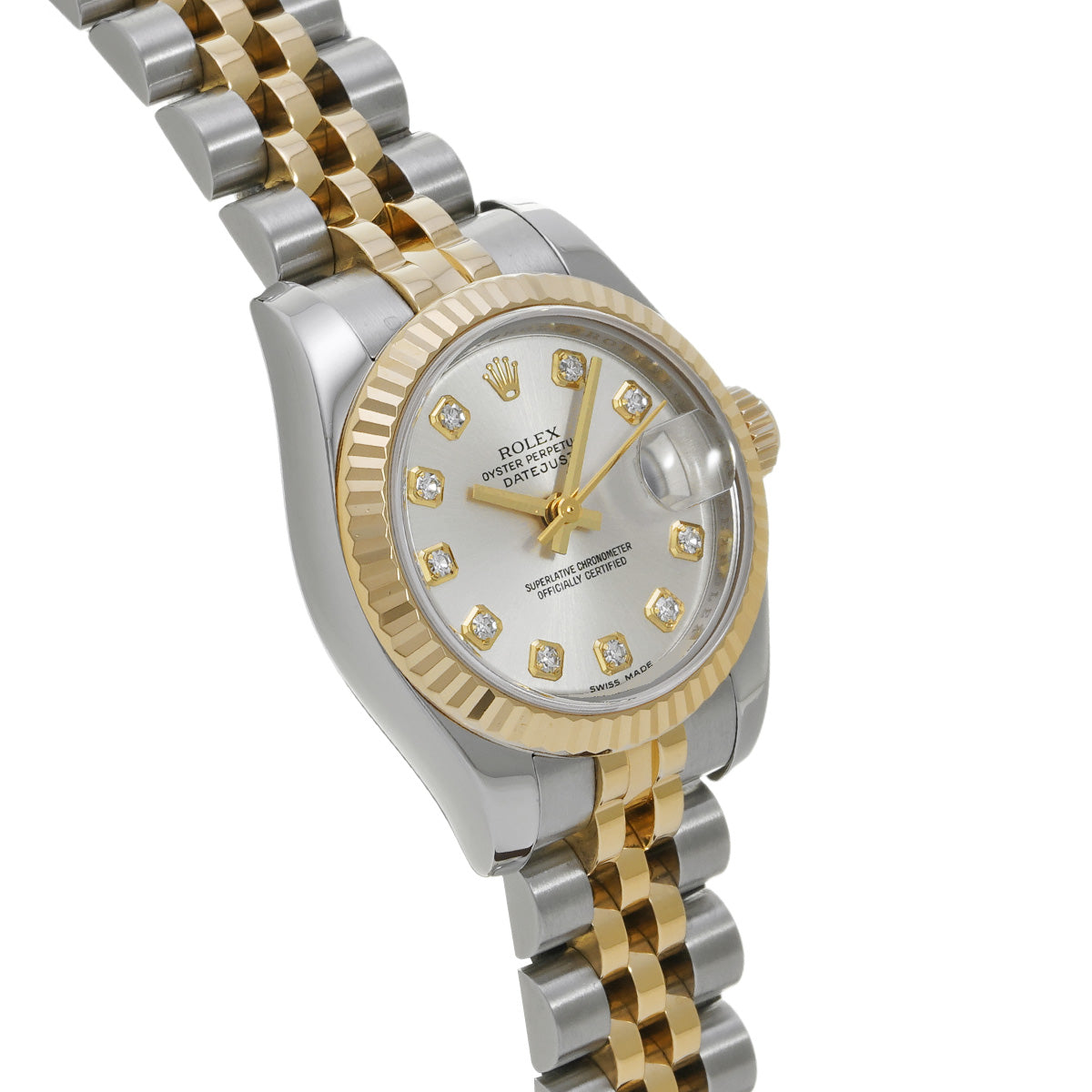 DATE JUST 179173G M (made around 2007) Silver/Diamond ROLEX Ladies [Pre-Owned].
