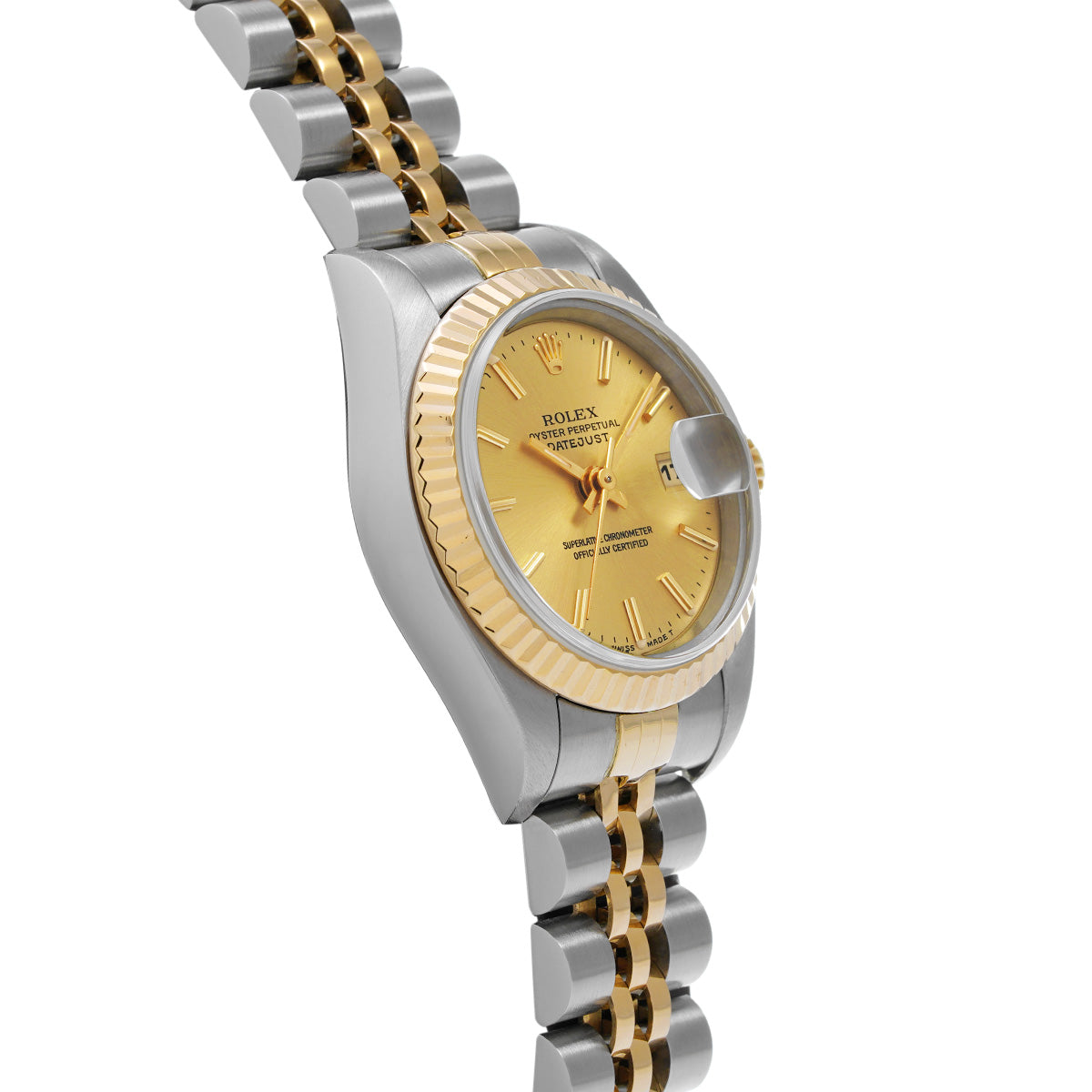 DATE JUST 69173 W (manufactured circa 1995) Champagne ROLEX Ladies [Pre-Owned].