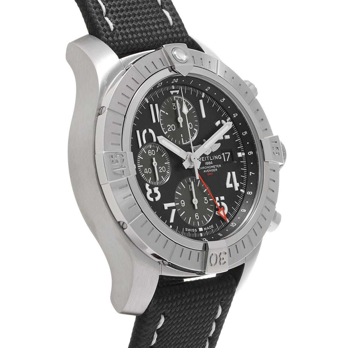 Avenger Chronograph GMT 45 A24315101B1X2 Black/Gray BREITLING Men's [Pre-Owned].