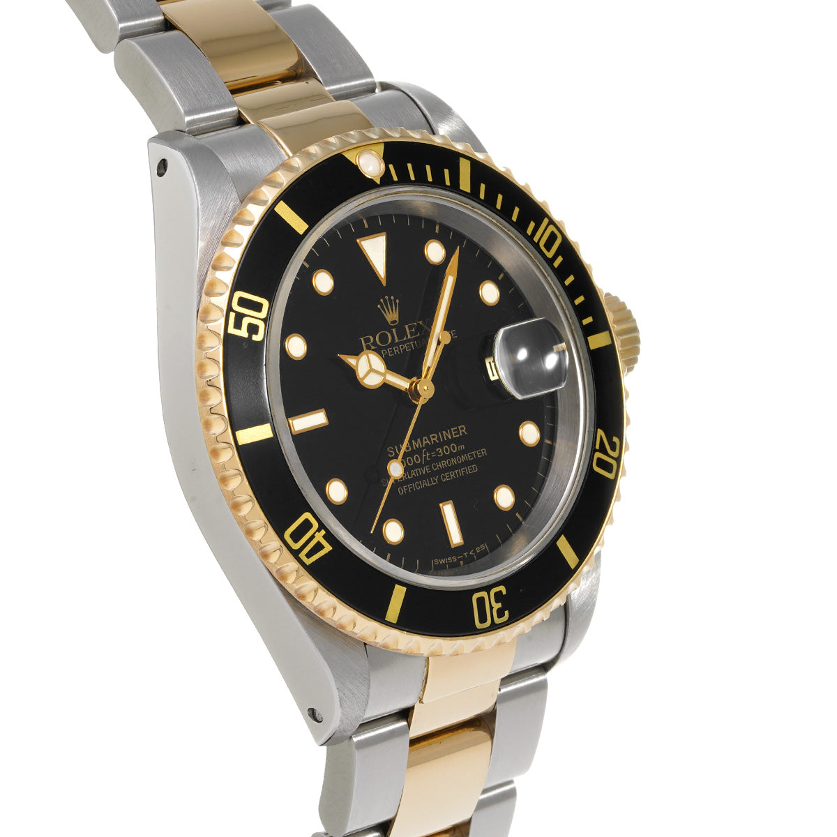 Submariner Date 16613 T (manufactured circa 1996) Black ROLEX Men's [Pre-Owned].