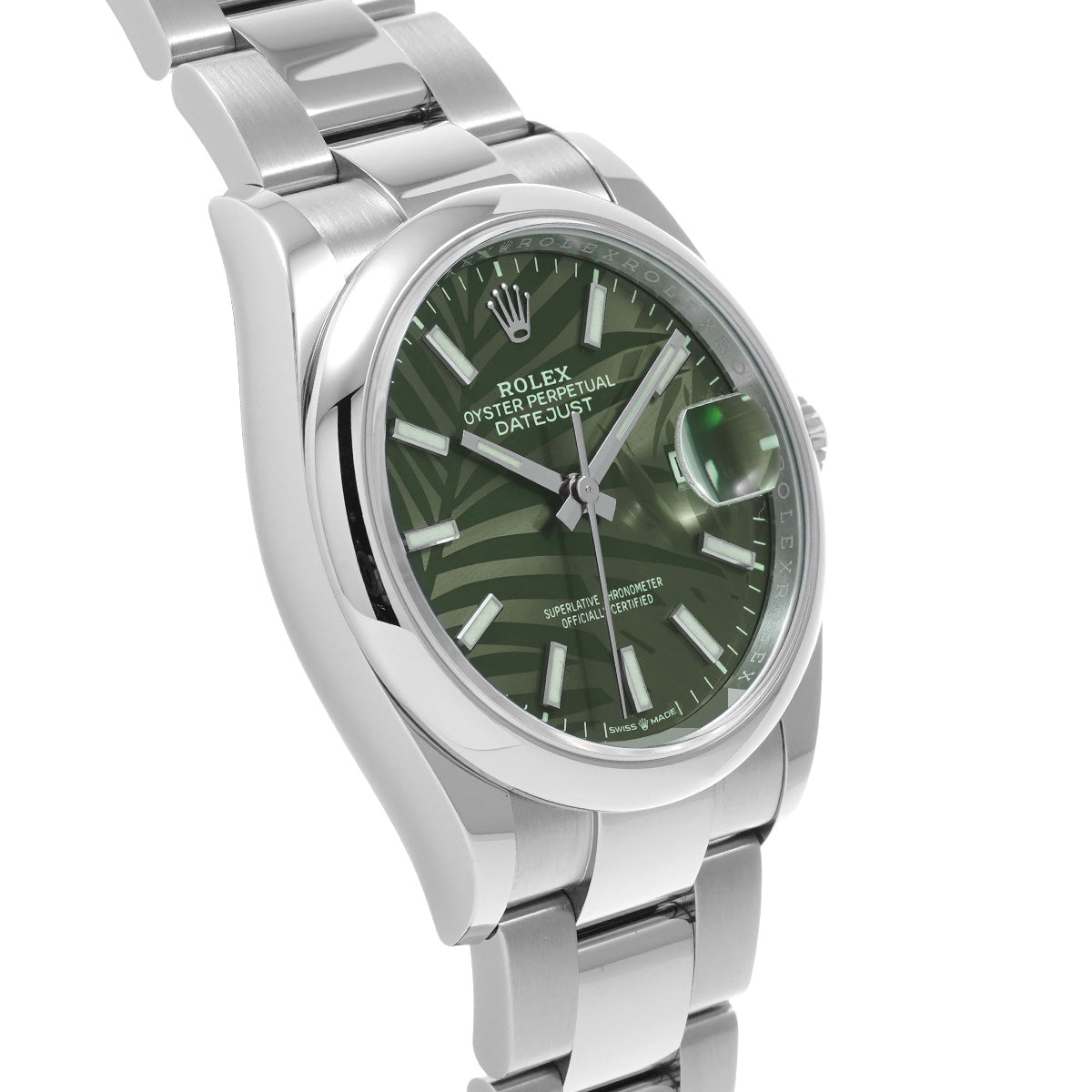 Datejust 36 126200 Random Serial Olive Green Palm-Motif ROLEX Men's [Pre-Owned].