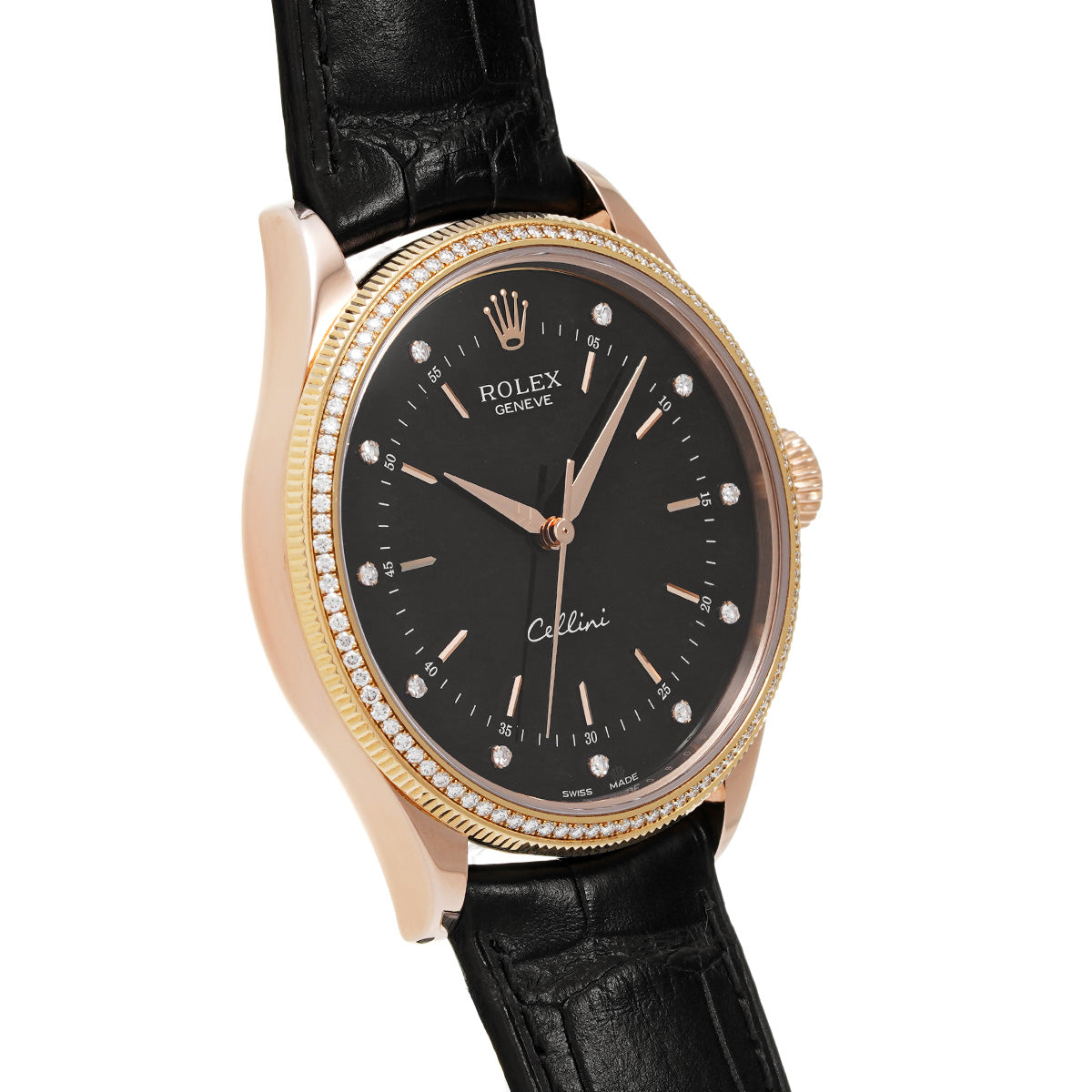 50605RBR Cellini Time Random Serial Black/Diamond ROLEX Men's [Pre-Owned].