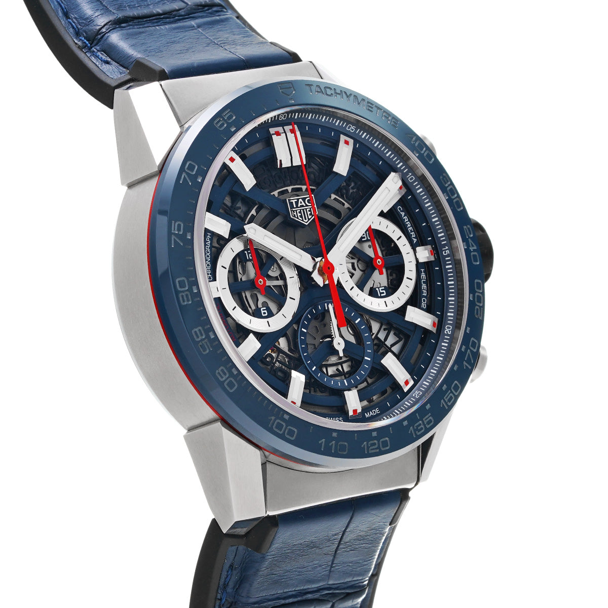 CARRERA Calibre Heuer 02 Chronograph CBG2011.FC6430 Blue TAG HEUER Men's [Pre-Owned].