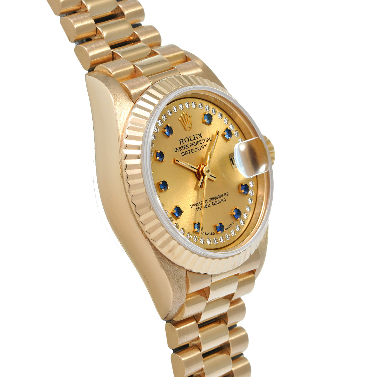 Datejust 69178LS S (manufactured circa 1993) Champagne / Diamond / Sapphire ROLEX Ladies [Pre-Owned].