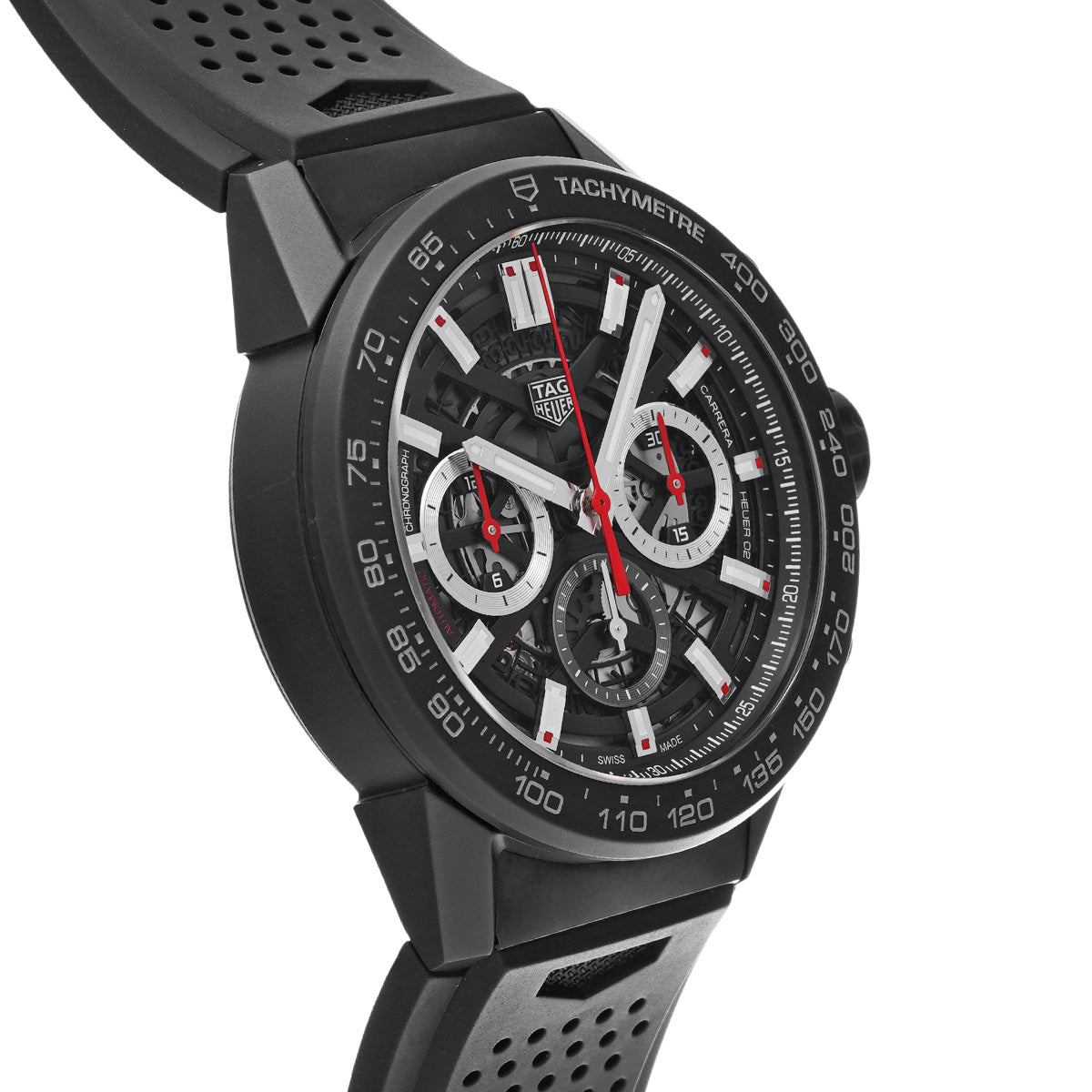 CARRERA CALIBRE HEUER 02 Chronograph CBG2A90.FT6173 Black TAG HEUER Men's [Pre-Owned].