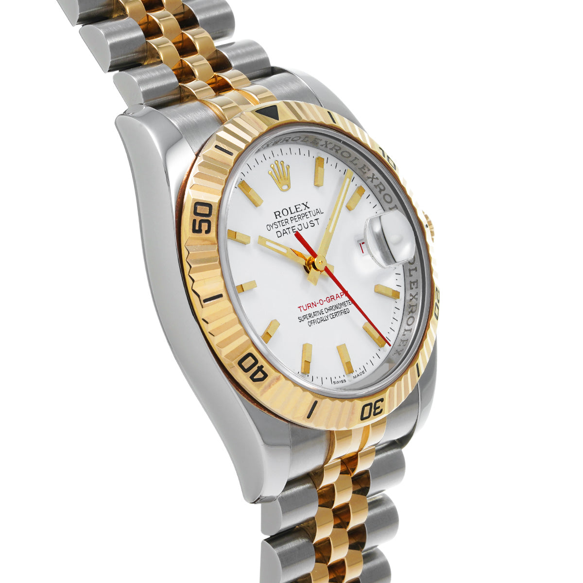 DATE JUST TURNOGRAPH 116263 F (manufactured circa 2003) White ROLEX Men's [Pre-Owned].