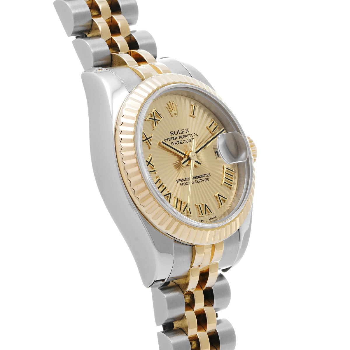 DATE JUST 179173 F (manufactured circa 2003) Champagne ROLEX Ladies [Pre-Owned].