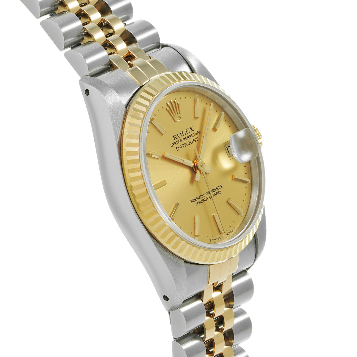 DATE JUST 31 68273 E (manufactured circa 1990) Champagne ROLEX Unisex [Pre-owned].